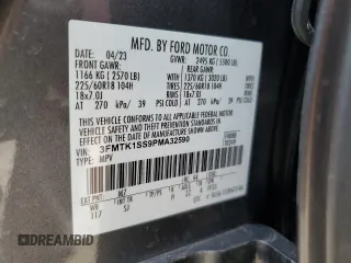 2023 Ford Mustang Mach-E Select z VIN 3FMTK1SS9PMA32590, wystawiony jako Copart lot #45580155 z przebiegiem 9 125 mil mil oraz Czysty tytuł • Clean title. Historia ofert i sprzedaży dostępna na DreamBid. Obrazek 13.