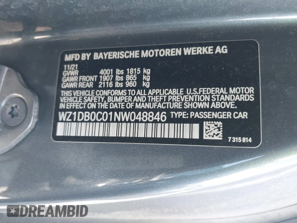 2022 Toyota Supra 3.0 с VIN WZ1DB0C01NW048846, выставлен на аукционе IAAI как лот 41980263 с пробегом 36 368 миль миль и . История ставок и продаж доступна на DreamBid. Изображение 9.