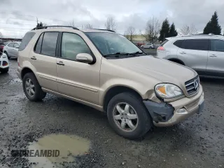 2004 Mercedes-Benz M-Class with VIN 4JGAB75E54A467003, listed as a Copart auction lot 48512745 with 92,191 mi miles and Salvage Title. Bid and sale history available at carsss.com. Image 4.