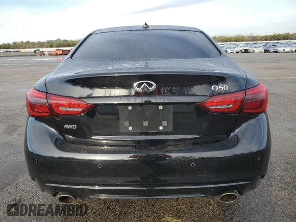 2023 Infiniti Q50 SENSORY with VIN JN1EV7CR1PM543311, listed as a Copart auction lot 49888555 with 15,748 mi miles and Salvage Title. Bid and sale history available at carsss.com. Image 6.
