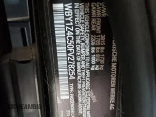 2015 BMW i3 with VIN WBY1Z4C50FV278254, listed as a Copart auction lot 61954155 with Not provided miles and Clean title. Bid and sale history available at DreamBid. Image 12.