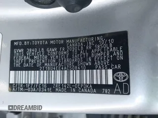 2010 Toyota Corolla with VIN 2T1BU4EE4AC508410, listed as a IAAI auction lot 41309015 with 156,575 mi miles. Bid and sale history available at carsss.com. Image 9.