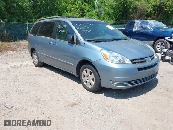 2004 Toyota Sienna CE with VIN 5TDZA23C34S220998, listed as a IAAI auction lot 42176299 with 345,935 mi miles and . Bid and sale history available at DreamBid. Image 1.
