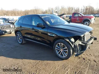 2018 Jaguar F-PACE 25t Premium with VIN SADCJ2FX1JA279629, listed as a IAAI auction lot 41195399 with 74,982 mi miles. Bid and sale history available at carsss.com. Image 1.