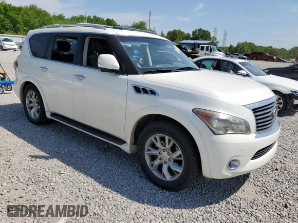 2011 Infiniti QX56 7-passenger with VIN JN8AZ2NF8B9503328, listed as a Copart auction lot 53872795 with Not Provided miles and Clean Title. Bid and sale history available at DreamBid. Image 4.
