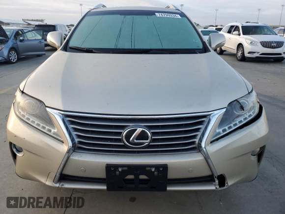 2013 Lexus RX 350 with VIN 2T2BK1BA2DC179132, listed as a Copart auction lot 74799334 with 0 mi miles and Salvage Title. Bid and sale history available at carsss.com. Image 5.