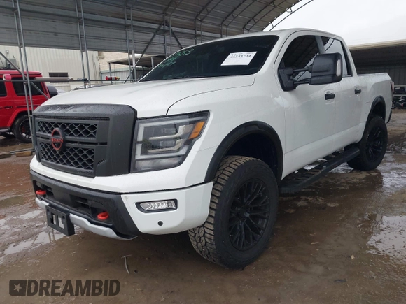 2024 Nissan Titan Pro-4X with VIN 1N6AA1EDXRN105077, listed as a IAAI auction lot 41545734 with 8,505 mi miles and . Bid and sale history available at DreamBid. Image 17.