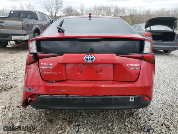 2019 Toyota Prius L Eco with VIN JTDKARFU8K3068844, listed as a Copart auction lot 49662565 with 104,366 mi miles and Salvage Title. Bid and sale history available at carsss.com. Image 6.