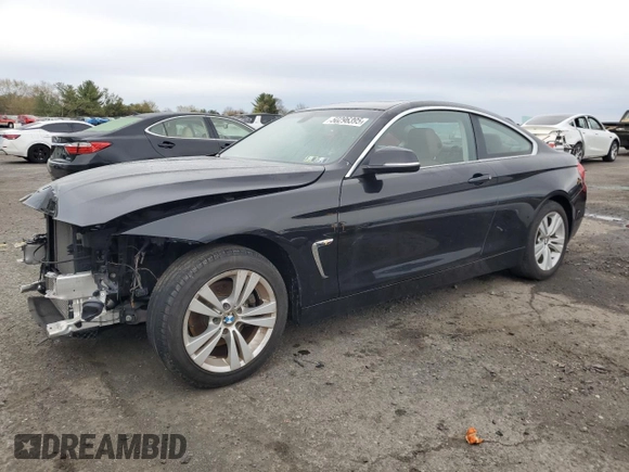 2015 BMW 4 Series 428i xDrive with VIN WBA3N5C54FK198577, listed as a Copart auction lot 50296395 with 56,607 mi miles and Salvage Title. Bid and sale history available at carsss.com. Image 1.
