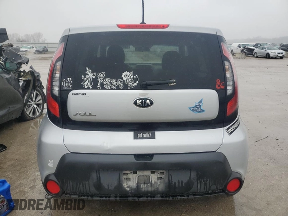 2016 Kia Soul with VIN KNDJN2A25G7825227, listed as a Copart auction lot 44054395 with 96,590 mi miles and Salvage Title. Bid and sale history available at carsss.com. Image 6.