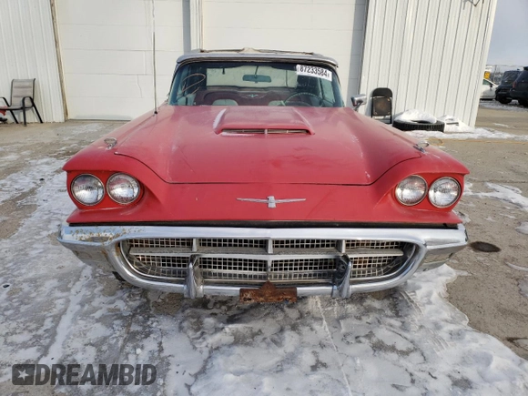 1960 Ford Thunderbird with VIN 0Y73Y100324, listed as a Copart auction lot 87233584 with 15,301 mi miles and Clean Title. Bid and sale history available at DreamBid. Image 5.