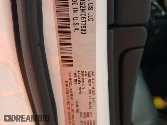 2021 Jeep Grand Cherokee 80th Anniversary with VIN 1C4RJFBG2MC677900, listed as a Copart auction lot 55799815 with 35,118 mi miles and Salvage title. Bid and sale history available at DreamBid. Image 13.