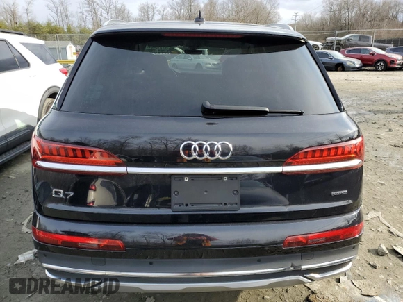 2020 Audi Q7 Premium Plus with VIN WA1LXAF70LD004740, listed as a Copart auction lot 87315404 with 55,158 mi miles and Salvage Title. Bid and sale history available at carsss.com. Image 6.