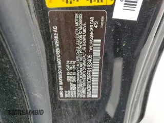 2015 BMW 4 Series 435i with VIN WBA3R1C59FK193405, listed as a Copart auction lot 52563835 with 86,820 mi miles and Salvage title. Bid and sale history available at DreamBid. Image 12.