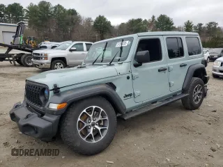 2024 Jeep Wrangler Sport S with VIN 1C4PJXDG6RW229336, listed as a Copart auction lot 51260335 with 5,198 mi miles and Salvage Title. Bid and sale history available at DreamBid. Image 1.
