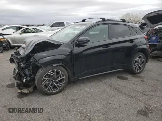2023 Hyundai Kona N Line z VIN KM8K3CA32PU009565, wystawiony jako Copart lot #47678815 z przebiegiem 25 300 mil mil oraz Szkoda całkowita • Salvage title. Historia ofert i sprzedaży dostępna na DreamBid. Obrazek 1.