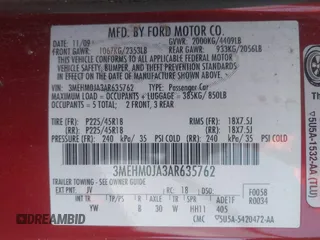 2010 Mercury Milan Premier с VIN 3MEHM0JA3AR635762, выставлен на аукционе IAAI как лот 42055427 с пробегом 143 326 миль миль и . История ставок и продаж доступна на DreamBid. Изображение 9.