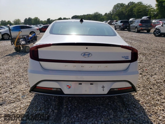 2021 Hyundai Sonata Hybrid Blue with VIN KMHL24JJ3MA022110, listed as a Copart auction lot 55993273 with 21,887 mi miles. Bid and sale history available at carsss.com. Image 6.