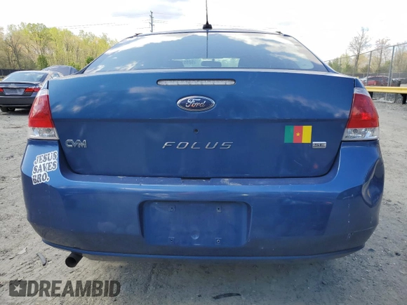 2008 Ford Focus SE with VIN 1FAHP35N78W236485, listed as a Copart auction lot 52857495 with 212,437 mi miles and Salvage Title. Bid and sale history available at carsss.com. Image 6.
