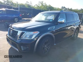 2017 Nissan Armada Platinum with VIN JN8AY2NEXH9705168, listed as a IAAI auction lot 42050793 with 124,907 mi miles. Bid and sale history available at carsss.com. Image 18.