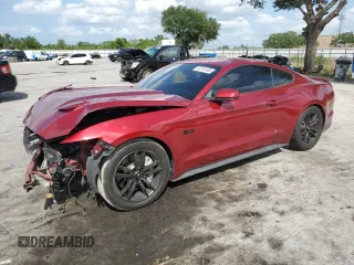 2016 Ford Mustang GT with VIN 1FA6P8CFXG5215179, listed as a Copart auction lot 52241445 with 45,435 mi miles and Salvage Title. Bid and sale history available at carsss.com. Image 1.
