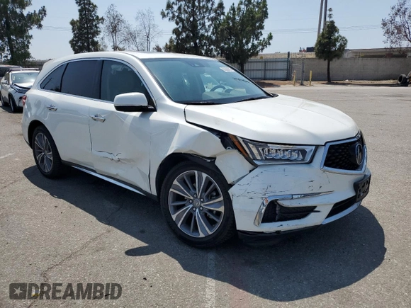 2018 Acura MDX Technology with VIN 5J8YD4H50JL015632, listed as a Copart auction lot 62608615 with 52,999 mi miles and Salvage title. Bid and sale history available at DreamBid. Image 4.