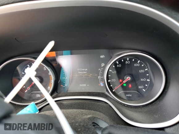2020 Jeep Compass Limited with VIN 3C4NJDCB3LT216892, listed as a Copart auction lot 56332645 with 34,008 mi miles and Salvage title. Bid and sale history available at DreamBid. Image 9.