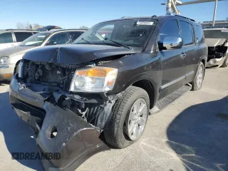 2014 Nissan Armada Platinum z VIN 5N1AA0NE6EN605670, wystawiony jako Copart lot #81609664 z przebiegiem Nie podano mil oraz Szkoda całkowita • Salvage title. Historia ofert i sprzedaży dostępna na DreamBid. Obrazek 1.