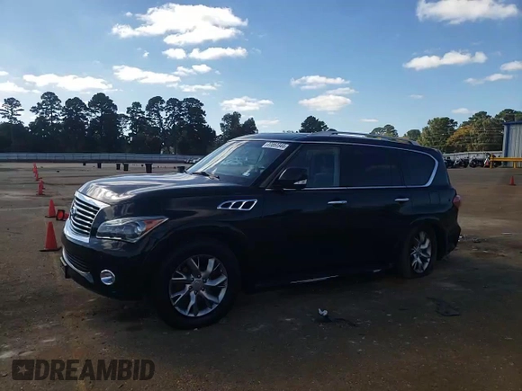 2012 Infiniti QX56 7-passenger with VIN JN8AZ2NF6C9518069, listed as a Copart auction lot 77857344 with 159,575 mi miles and Salvage Title. Bid and sale history available at carsss.com. Image 12.