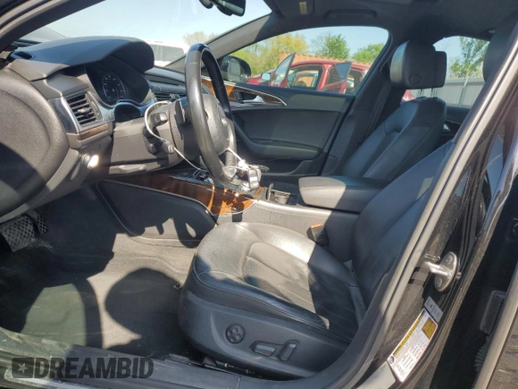 2015 Audi A6 Premium Plus with VIN WAUGFAFC9FN035214, listed as a Copart auction lot 56355095 with 164,766 mi miles and Salvage title. Bid and sale history available at DreamBid. Image 7.