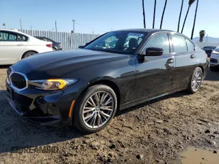 2023 BMW 3 Series 330i with VIN 3MW69FF04P8C91836, listed as a Copart auction lot 48255555 with 27,514 mi miles and Salvage Title. Bid and sale history available at carsss.com. Image 1.