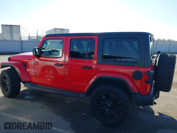 2020 Jeep Wrangler Unlimited Sahara with VIN 1C4HJXEN2LW195663, listed as a IAAI auction lot 41355828 with 81,742 mi miles. Bid and sale history available at carsss.com. Image 14.