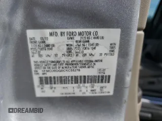 2012 Ford Escape XLT with VIN 1FMCU9DG0CKC55278, listed as a Copart auction lot 58429655 with 113,328 mi miles and Clean title. Bid and sale history available at DreamBid. Image 13.