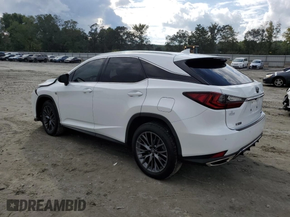 2021 Lexus RX 350 F Sport with VIN 2T2SZMDA3MC261607, listed as a Copart auction lot 72253074 with 24,934 mi miles and Salvage title. Bid and sale history available at DreamBid. Image 2.