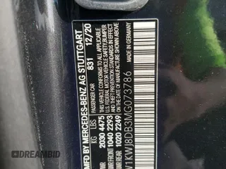 2021 Mercedes-Benz C 300 с VIN W1KWJ8DB3MG073786, выставлен на аукционе Copart как лот 52431495 с пробегом 6 113 миль миль и Списание • Salvage title. История ставок и продаж доступна на DreamBid. Изображение 13.