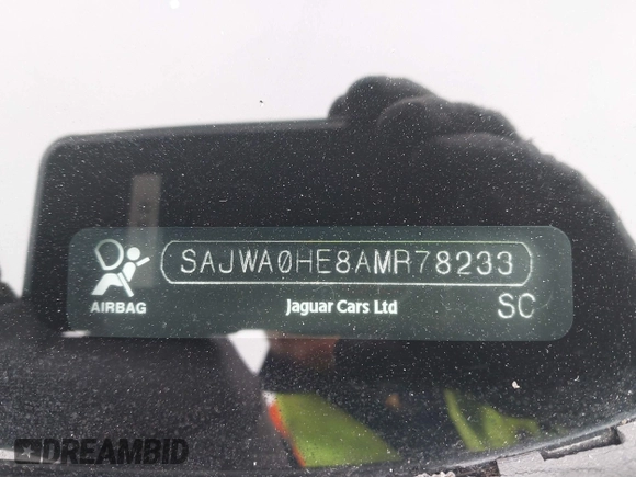 2010 Jaguar XF Supercharged with VIN SAJWA0HE8AMR78233, listed as a IAAI auction lot 41658411 with 69,158 mi miles. Bid and sale history available at carsss.com. Image 9.