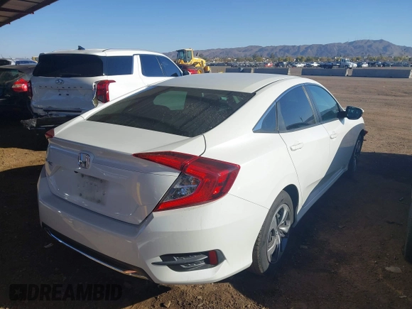 2020 Honda Civic Sedan LX with VIN 2HGFC2F62LH596691, listed as a IAAI auction lot 41507391 with 48,020 mi miles. Bid and sale history available at carsss.com. Image 4.