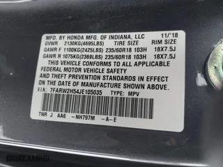 2018 Honda CR-V EX with VIN 7FARW2H54JE105035, listed as a IAAI auction lot 41395035 with 110,780 mi miles. Bid and sale history available at carsss.com. Image 9.
