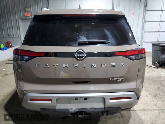 2024 Nissan Pathfinder Platinum with VIN 5N1DR3DK2RC229677, listed as a Copart auction lot 43374905 with 9,403 mi miles and Salvage title. Bid and sale history available at DreamBid. Image 6.