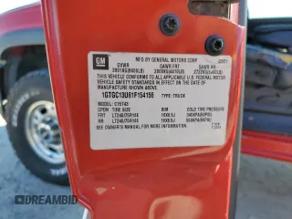 2001 GMC Sierra 1500HD SLE z VIN 1GTGC13U81F154156, wystawiony jako Copart lot #75496844 z przebiegiem 209 902 mil mil oraz Szkody całkowita. Historia ofert i sprzedaży dostępna na DreamBid. Obrazek 12.