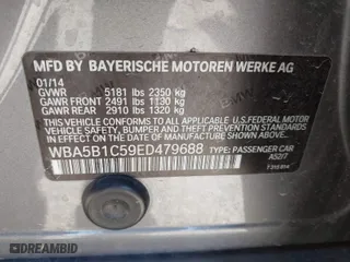 2014 BMW 5 Series 535i with VIN WBA5B1C59ED479688, listed as a IAAI auction lot 41680345 with 94,791 mi miles. Bid and sale history available at carsss.com. Image 9.