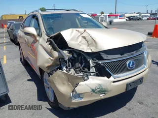 2010 Lexus RX 450h with VIN JTJBC1BA0A2010459, listed as a IAAI auction lot 42555139 with 101,129 mi miles and . Bid and sale history available at DreamBid. Image 1.