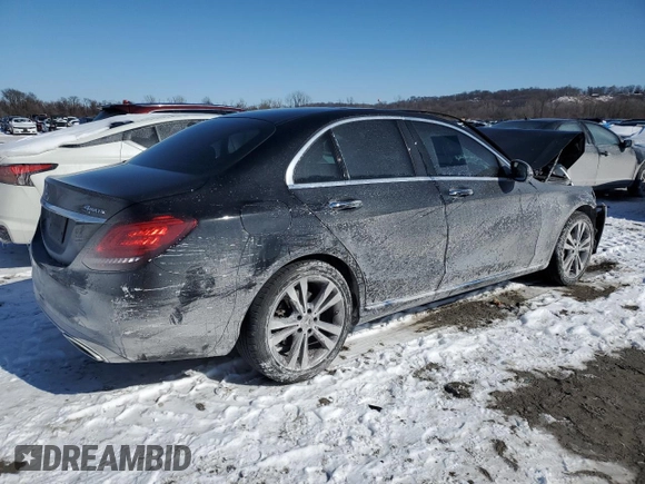 2021 Mercedes-Benz C 300 with VIN W1KWF8EB9MR646467, listed as a Copart auction lot 45903255 with 42,663 mi miles and Salvage Title. Bid and sale history available at carsss.com. Image 3.
