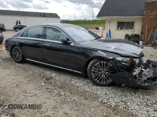 2022 Mercedes-Benz S 500 with VIN W1K6G6DB0NA088382, listed as a Copart auction lot 55065765 with 19,866 mi miles and Salvage Title. Bid and sale history available at DreamBid. Image 4.
