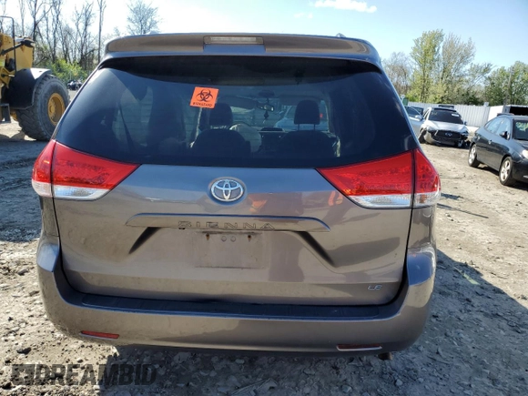 2014 Toyota Sienna LE AAS with VIN 5TDKK3DC4ES522918, listed as a Copart auction lot 51827245 with Not Provided miles and Salvage Title. Bid and sale history available at DreamBid. Image 6.