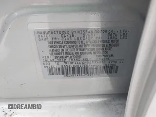 2018 Nissan Sentra S with VIN 3N1AB7AP1JY339993, listed as a IAAI auction lot 41543169 with 50,477 mi miles and . Bid and sale history available at DreamBid. Image 9.