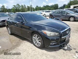 2014 Infiniti Q50 Premium with VIN JN1BV7AP2EM678198, listed as a Copart auction lot 61614325 with 163,943 mi miles and Salvage title. Bid and sale history available at DreamBid. Image 4.