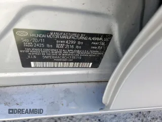 2012 Hyundai Sonata GLS with VIN 5NPEB4AC8CH378719, listed as a Copart auction lot 52988875 with 220,687 mi miles and Salvage Title. Bid and sale history available at carsss.com. Image 13.