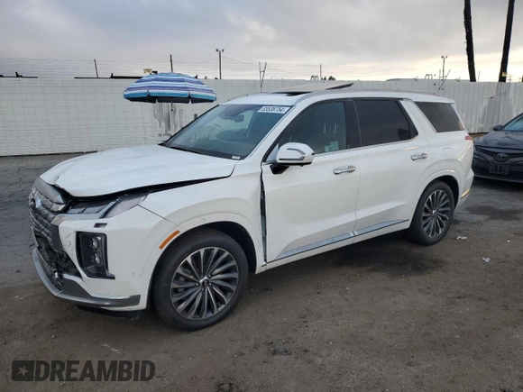 2024 Hyundai Palisade Calligraphy z VIN KM8R74GE4RU798760, wystawiony jako Copart lot #85538754 z przebiegiem Nie podano mil oraz Czysty tytuł • Clean title. Historia ofert i sprzedaży dostępna na DreamBid. Obrazek 1.