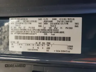 2021 Ford Transit Cargo with VIN 1FTBR3X8XMKA83071, listed as a Copart auction lot 80474914 with 38,027 mi miles and Salvage title. Bid and sale history available at DreamBid. Image 14.